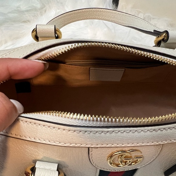 Gucci Ophidia Boston Bag Small Leather in white. - Picture 6 of 7